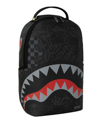 Sprayground 4AM Red Shark Backpack, side profile view