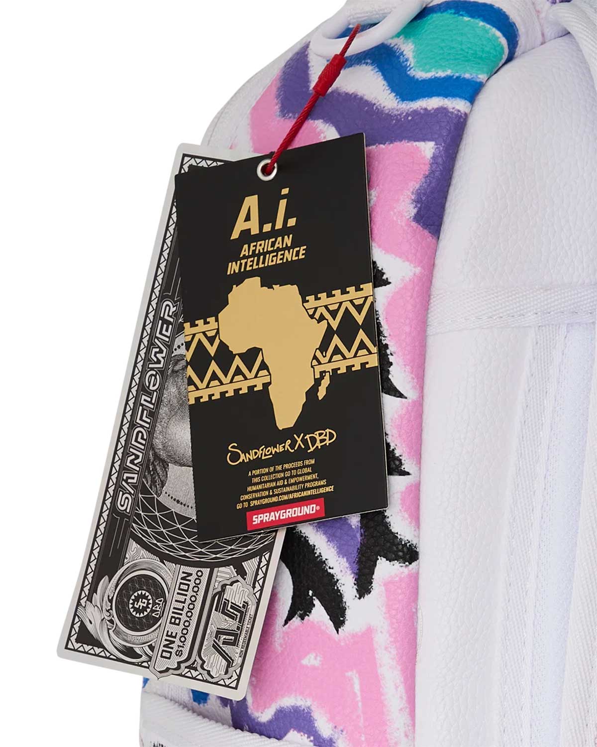Sprayground AI Fringe Backpack, Sprayground hang tags