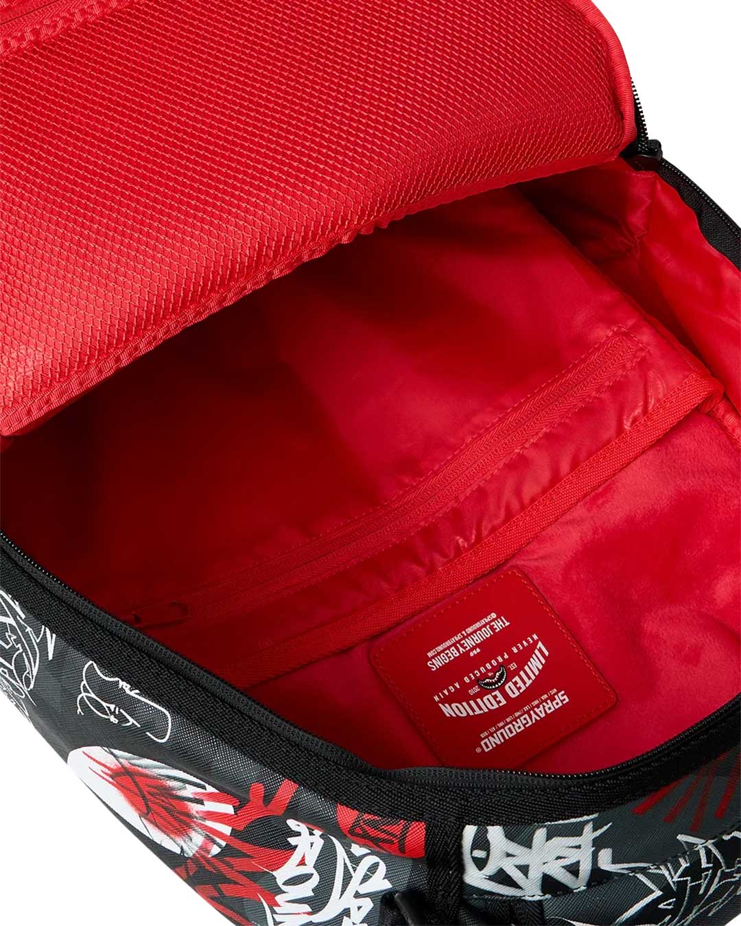 Sprayground Branded Bandit Backpack, interior lining and compartments