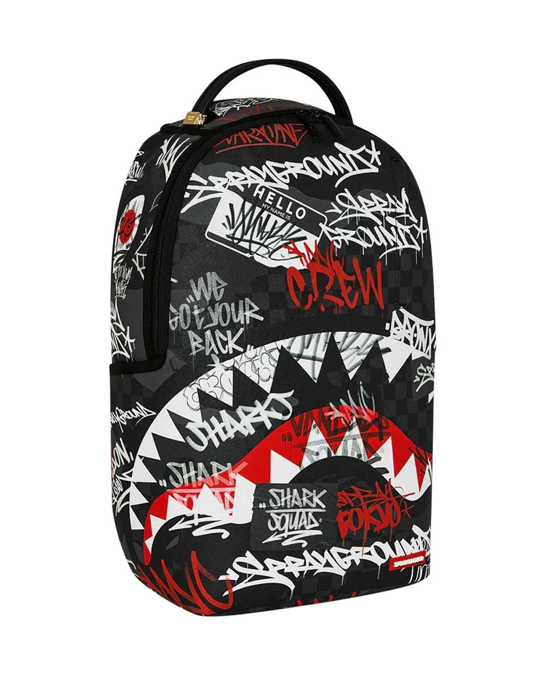 Sprayground Branded Bandit Backpack, side profile view