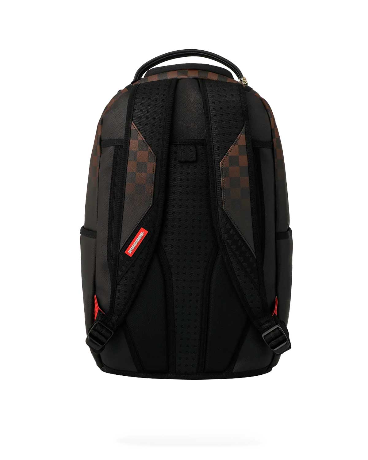 Sprayground Brown Check Ghost Drip Backpack, back view