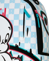 Sprayground Casper Fade Away Backpack, close-up of the Casper graphic