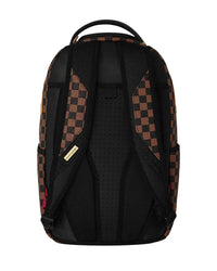Sprayground Chess Not Checkers Backpack, back view showing padded shoulder straps