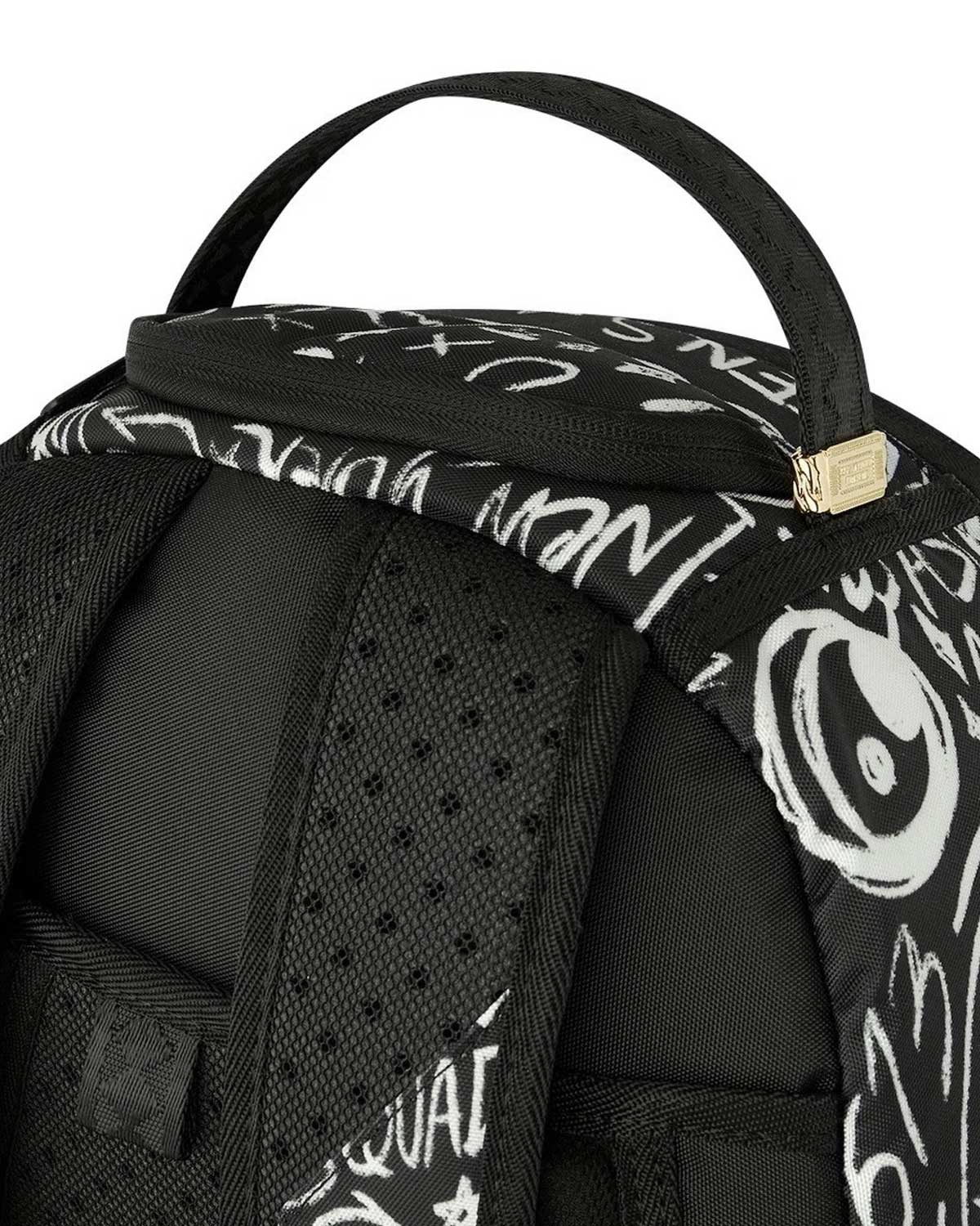 Sprayground Crazy Thoughts Backpack, top handle detail