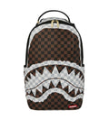 Sprayground Cream and Brown Tear Check Backpack