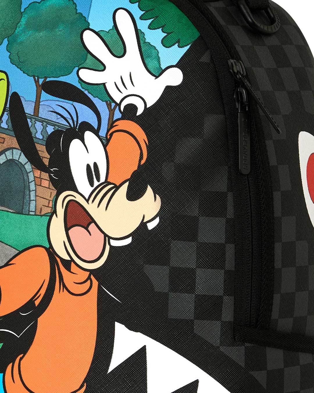 Sprayground Disney Goofy Being Goofy Backpack, close-up of the printed graphic detail