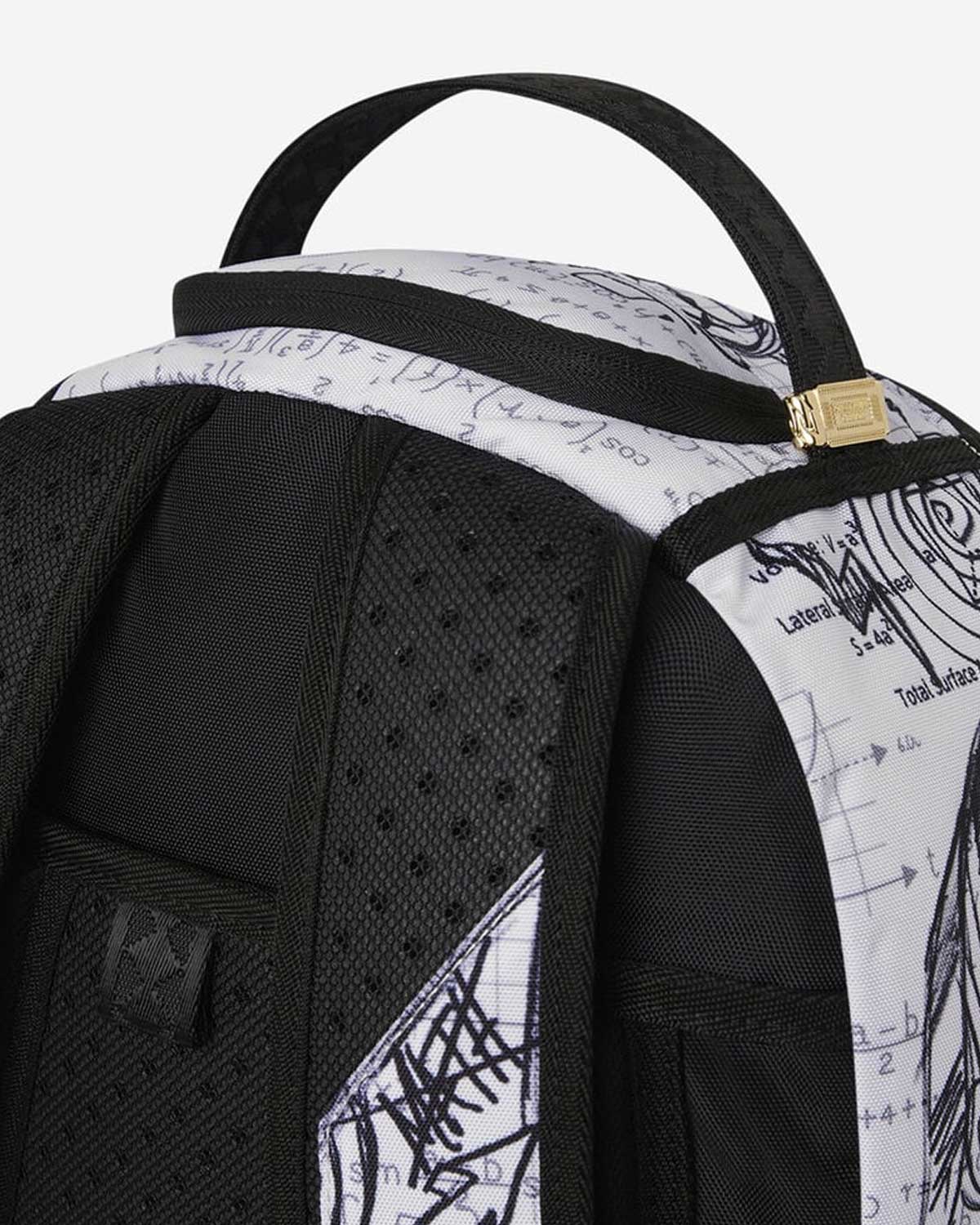 Sprayground Doodles Over Math Homework Backpack, top handle detail