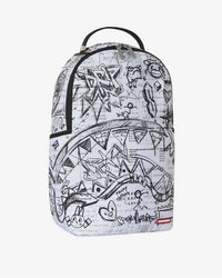 Sprayground Doodles Over Math Homework Backpack, side view
