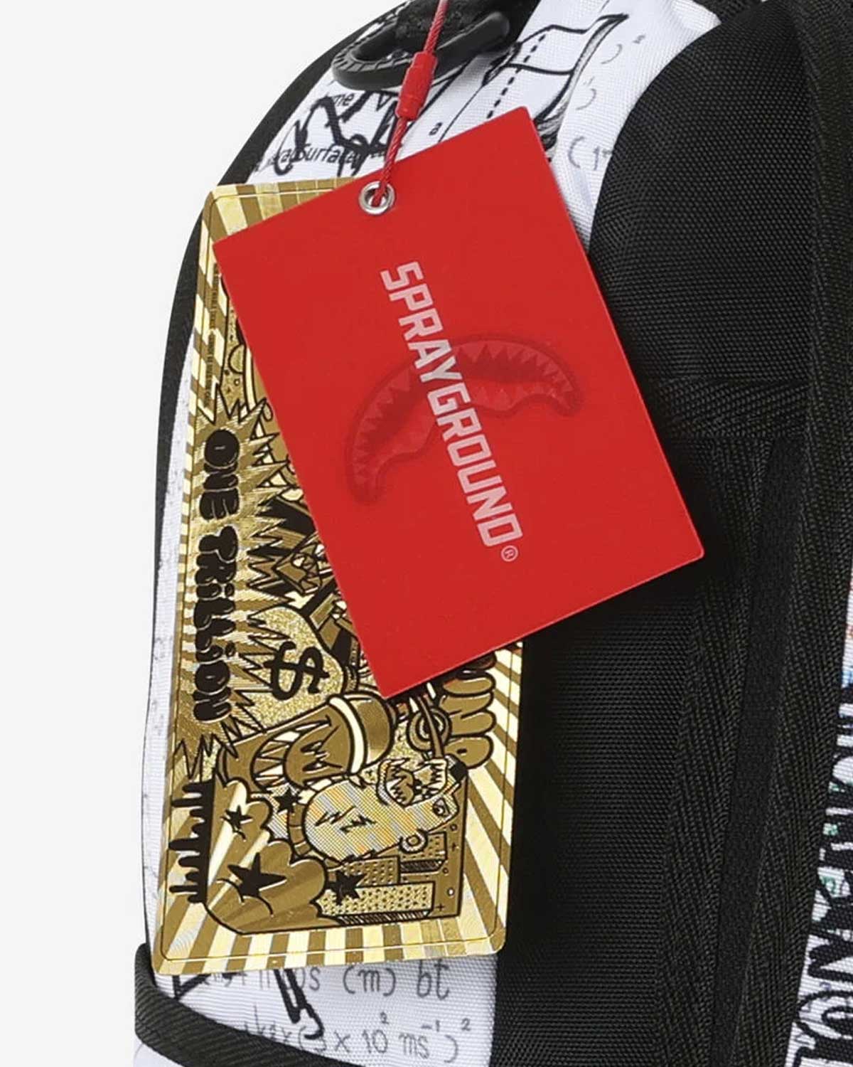 Sprayground Doodles Over Math Homework Backpack, Sprayground hang tag