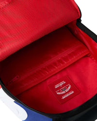 Sprayground First Place Chase Backpack, detail of the red side panel
