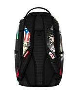 Sprayground Jon Z Burned Disc Backpack black, back view showing padded shoulder straps