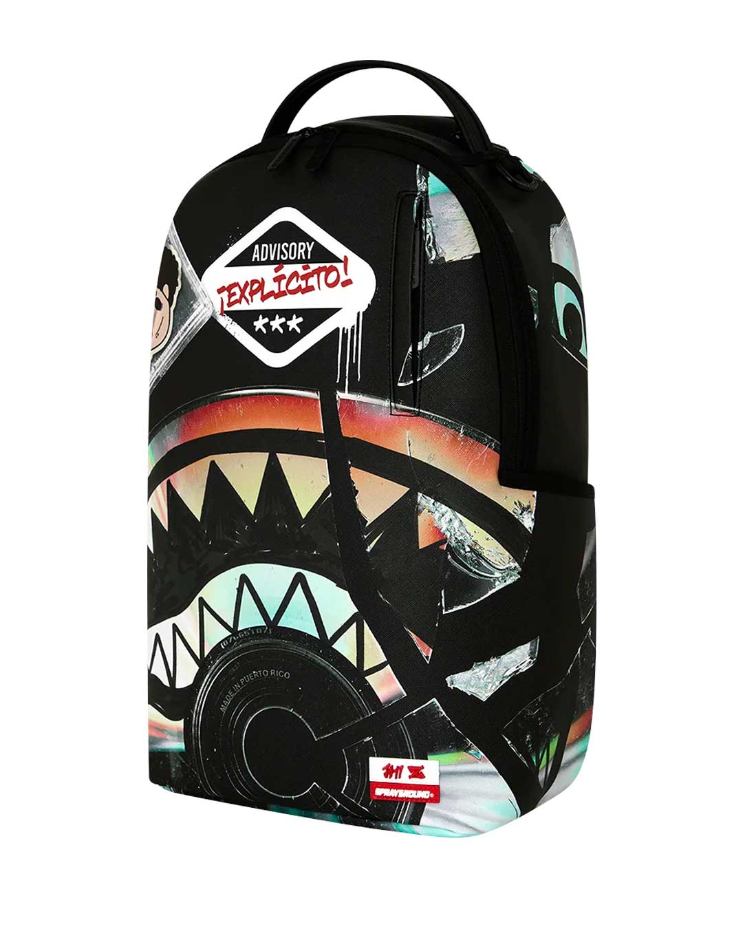 Sprayground Jon Z Burned Disc Backpack black, right side view