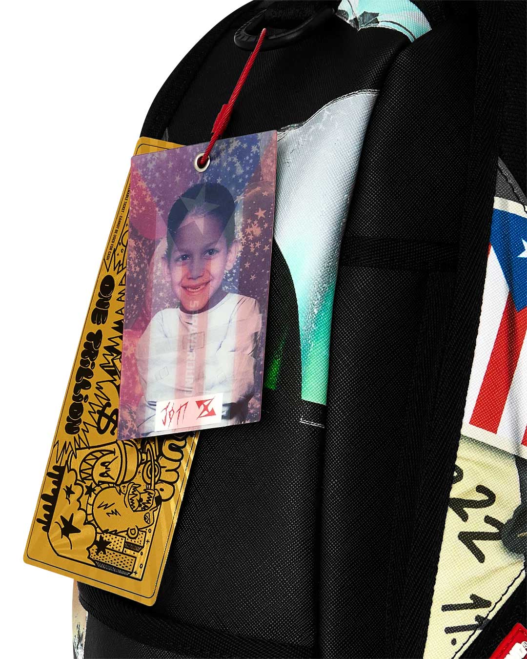 Sprayground Jon Z Burned Disc Backpack black, Sprayground hang tags