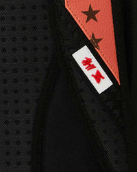 Sprayground Jon Z Tattoos Backpack red, detail of the tattoo-flash lettering