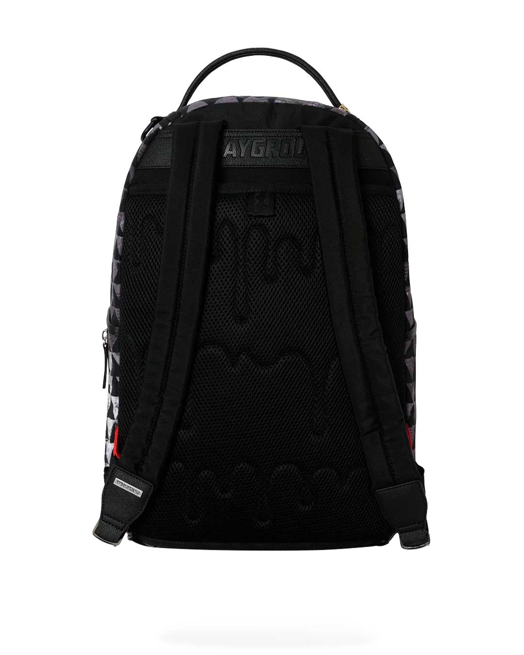 Sprayground Kahuku Niho Mano Backpack, back view showing padded shoulder straps