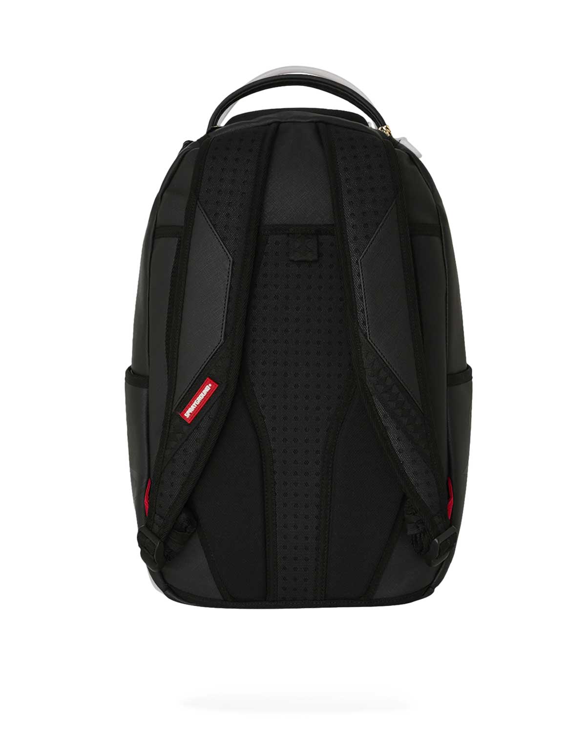 Sprayground Lux Black Ghost Drip Backpack, back view