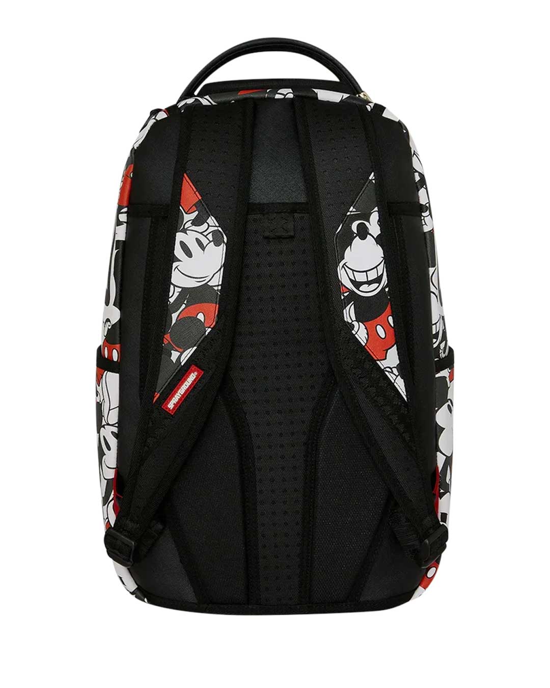 Sprayground Mickey Mouse Crammed Disney Backpack, back view showing padded shoulder straps
