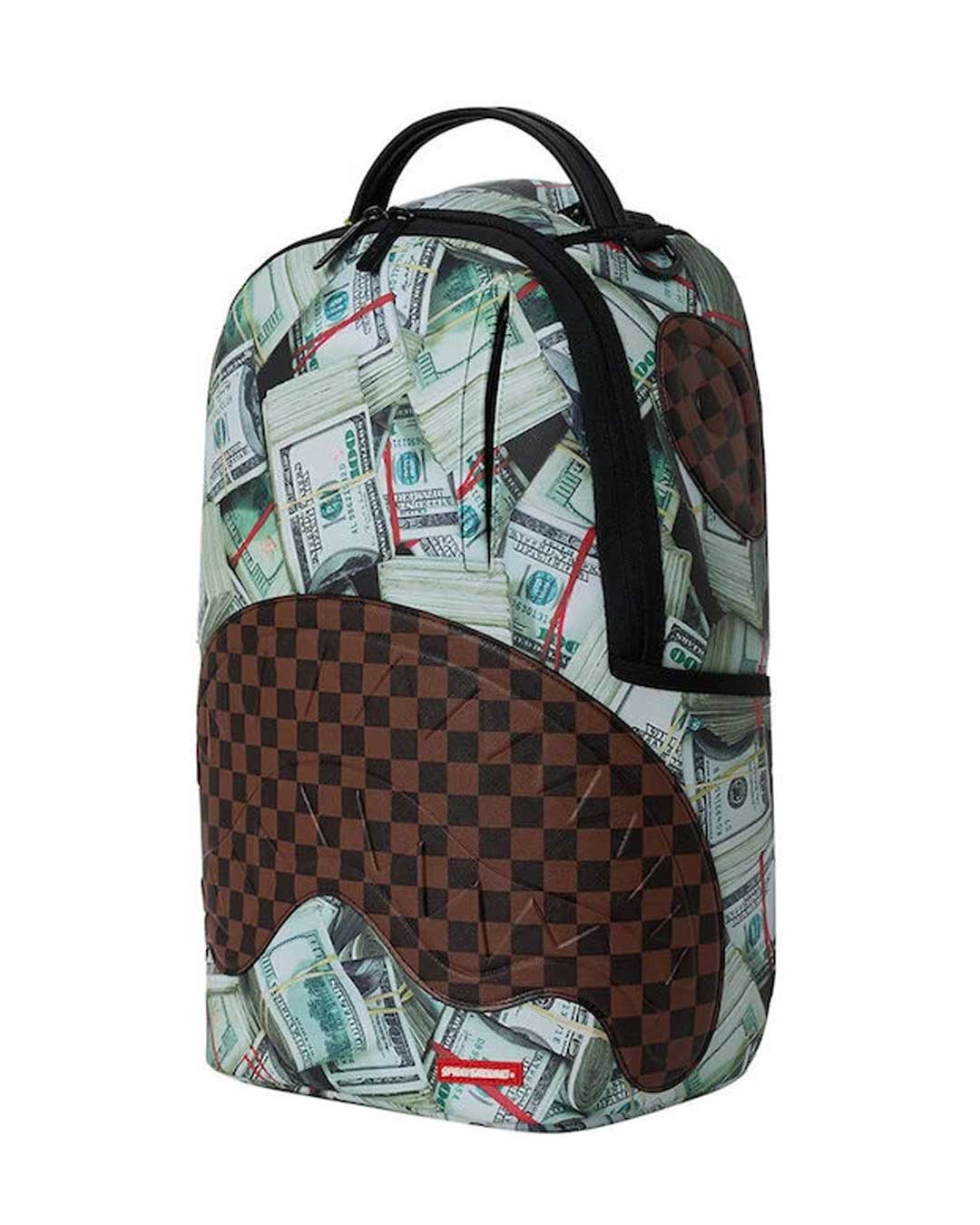 Sprayground Money Banks Backpack, side profile view