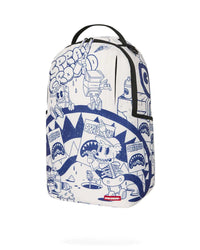 Sprayground Money Boys Poster Doodle Backpack, three-quarter front view