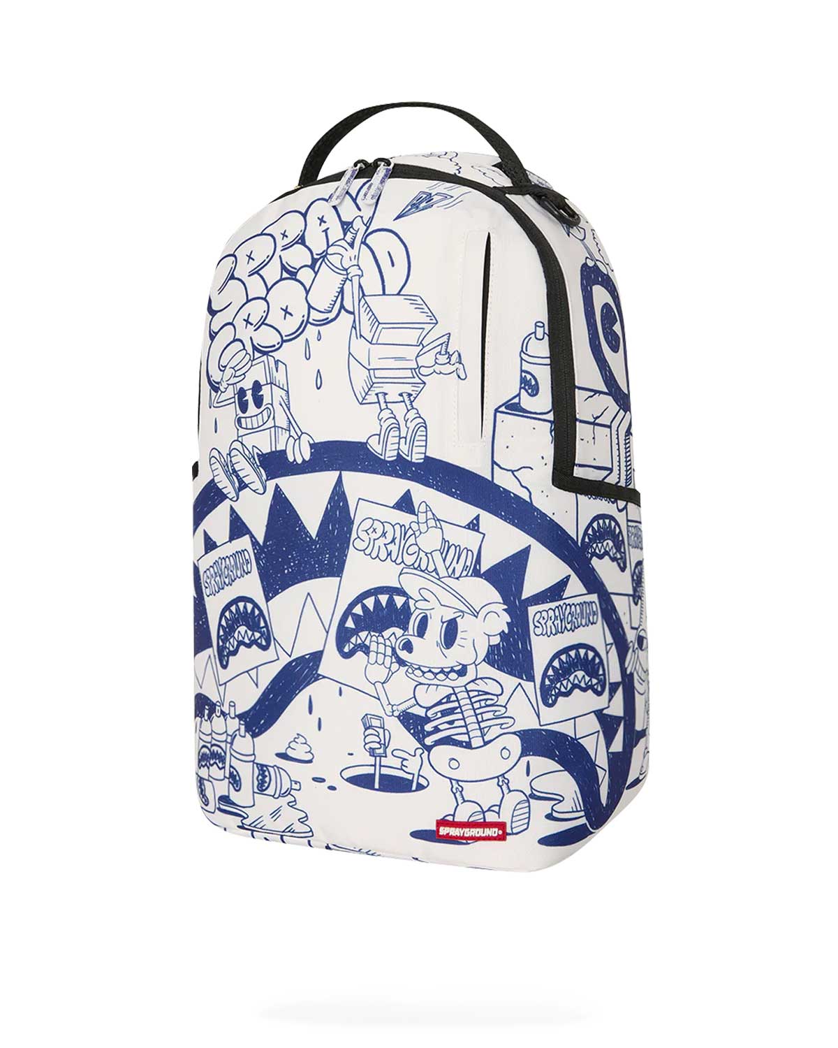 Sprayground Money Boys Poster Doodle Backpack, three-quarter front view