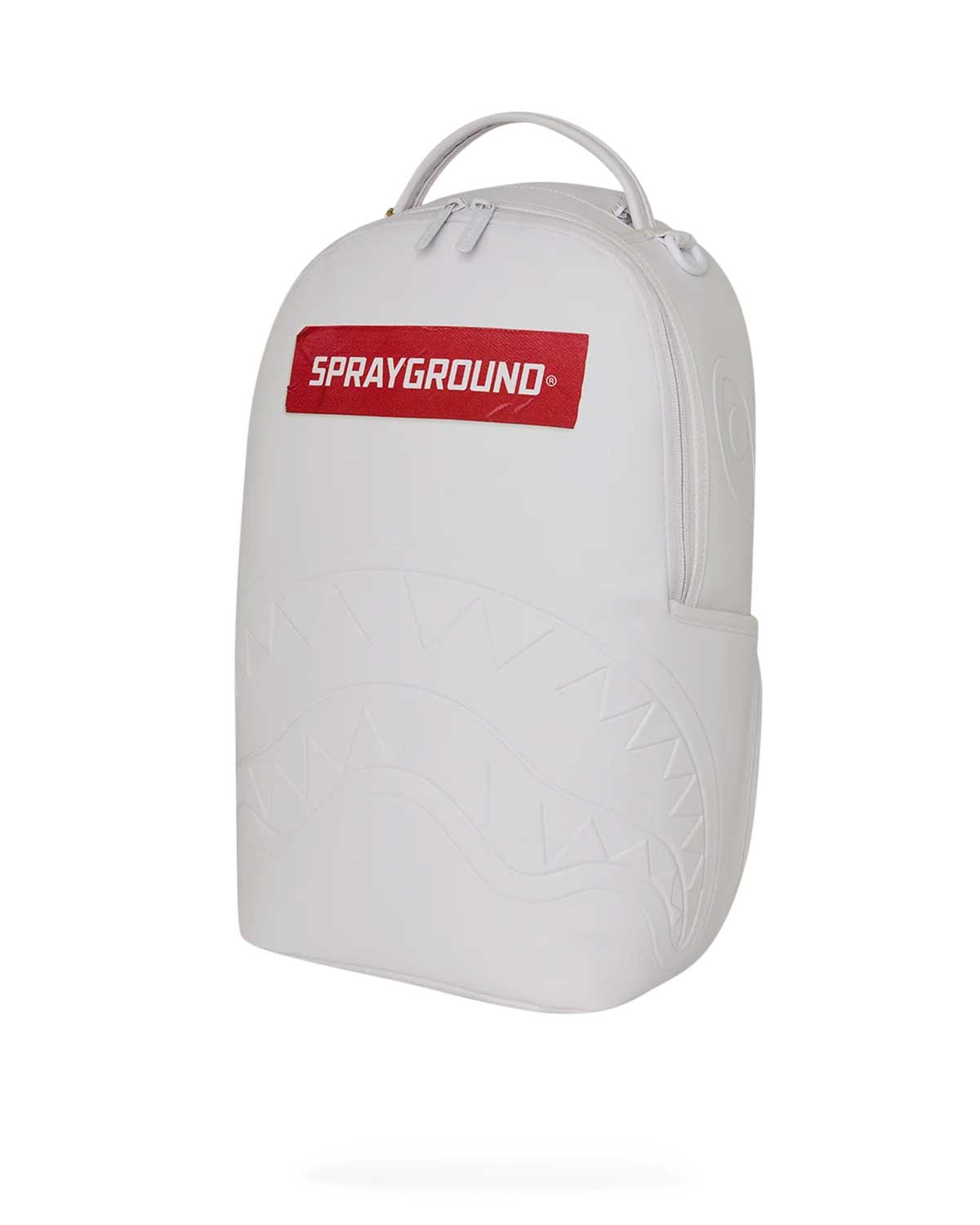 Sprayground Money Trick Backpack White, side profile view