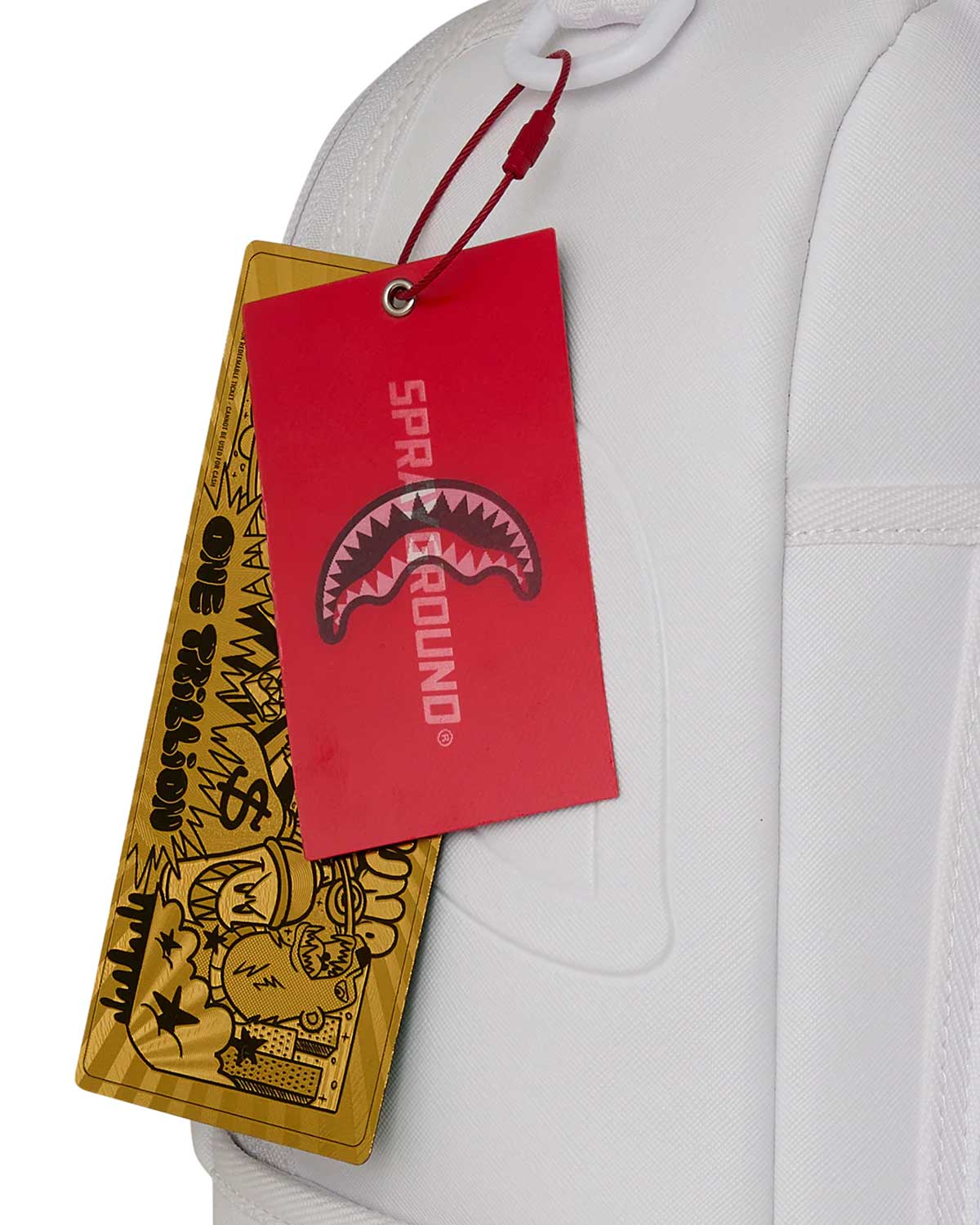 Sprayground Money Trick Backpack White, Sprayground hang tag