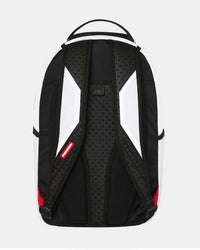 Sprayground Moneybear Stash Backpack white, back view showing padded shoulder straps