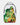 Sprayground Moneybear Stash Backpack white, white backpack with a green cartoon bear guarding gold coins and cash, front view