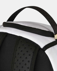 Sprayground Moneybear Stash Backpack white, close-up of the top carry handle