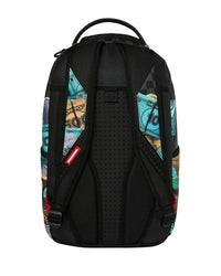 Sprayground Monopoly Money Stacks Backpack, back view showing padded shoulder straps
