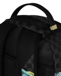 Sprayground Monopoly Money Stacks Backpack, close-up of the top carry handle