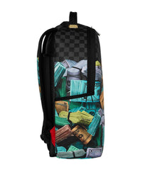 Sprayground Monopoly Money Stacks Backpack, side profile view