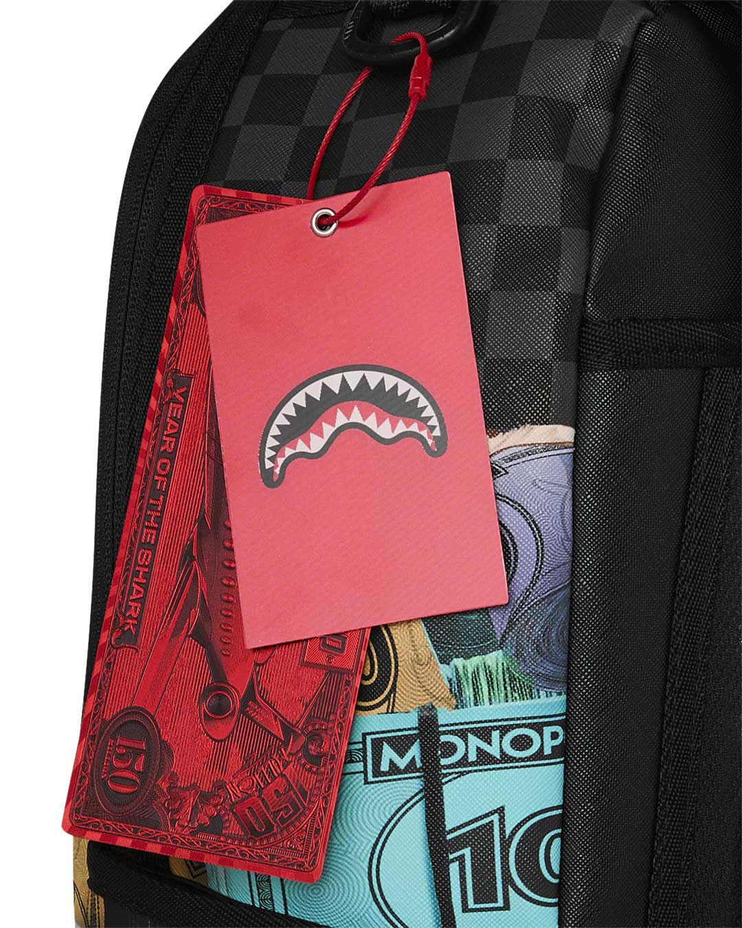 Sprayground Monopoly Money Stacks Backpack, Sprayground and Monopoly hang tags