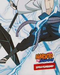 Sprayground Naruto vs Sasuke Backpack, Naruto Shippuden and Sprayground logo detail