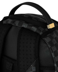 Sprayground Noir Fang Backpack, close-up of the top carry handle