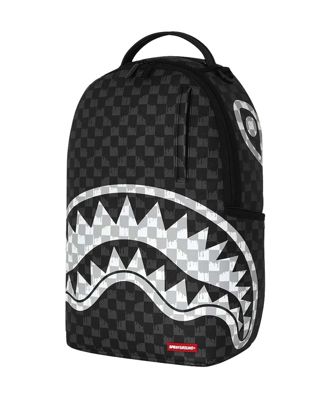 Sprayground Noir Fang Backpack, side profile view
