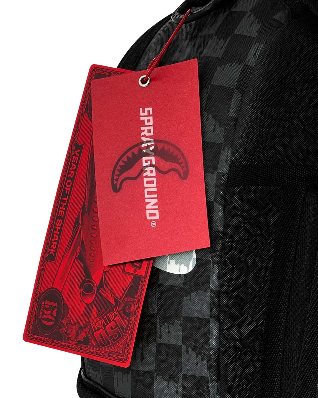 Sprayground Noir Fang Backpack, Sprayground hang tags