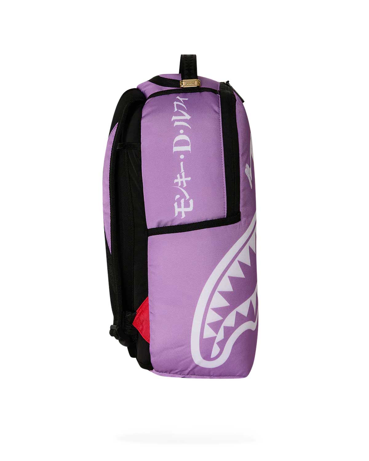 Sprayground One Piece Gear 5 Stencil Backpack, side profile view