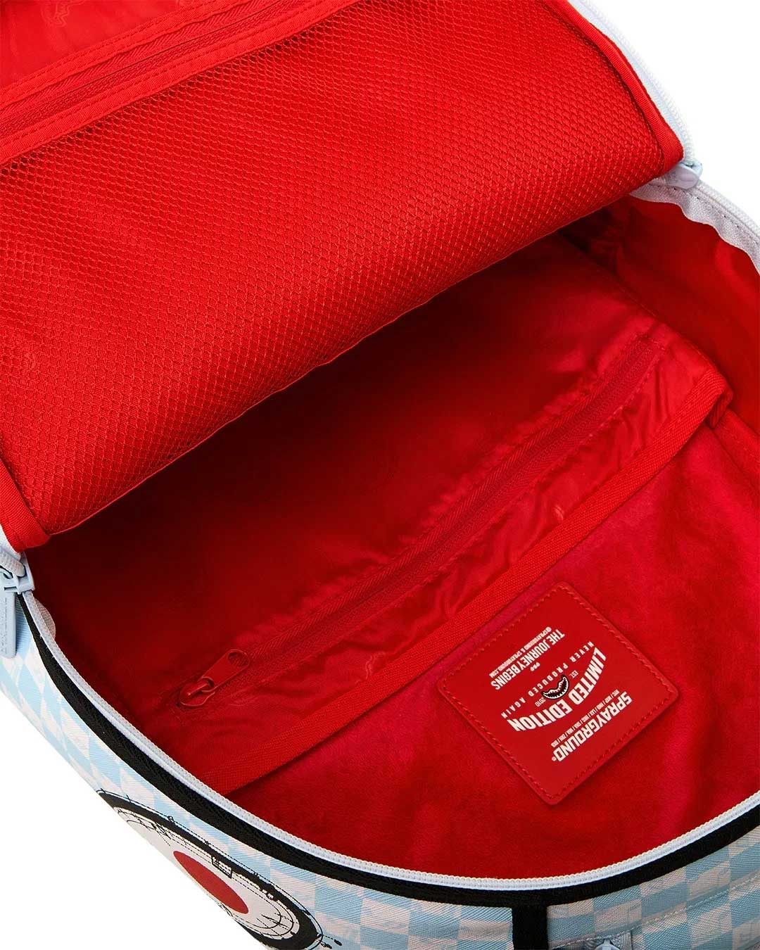Sprayground Peanuts Snoopy Jams Backpack blue, interior lining and compartments