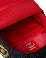 Sprayground Pyramid Stencil Shark Backpack Black, red interior lining