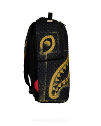Sprayground Pyramid Stencil Shark Backpack Black, side profile view