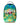 Sprayground Richie Rich Money Bags Backpack green, cartoon Richie Rich print with cash and gold coin stacks, front view