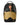 Sprayground Scarface My Place Backpack, black backpack with printed film panel and gold embossed shark mouth, front view