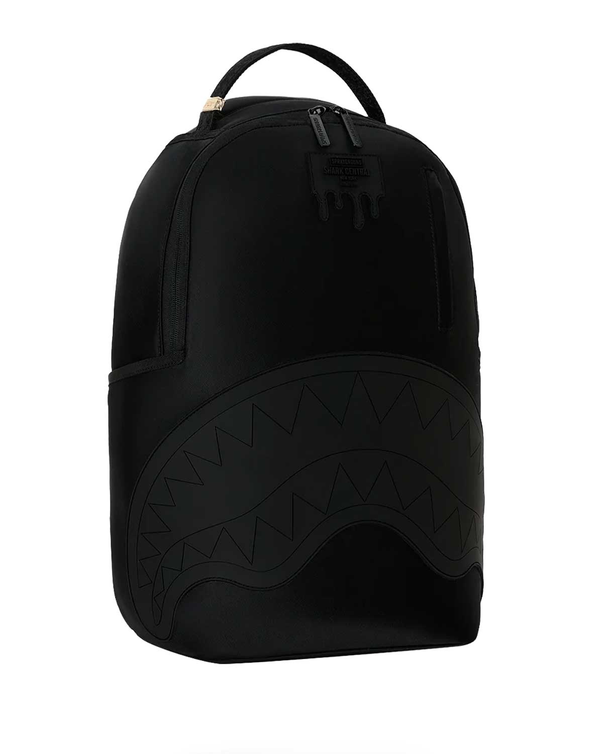 Sprayground Shark Central Blacked Out Nylon Backpack, side view