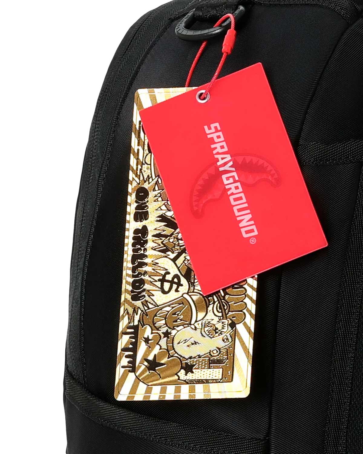 Sprayground Shark Central Blacked Out Nylon Backpack, Sprayground hang tags
