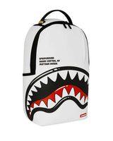Sprayground Shark Central Bubbly White Backpack, left side view