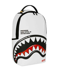 Sprayground Shark Central Bubbly White Backpack, left side view