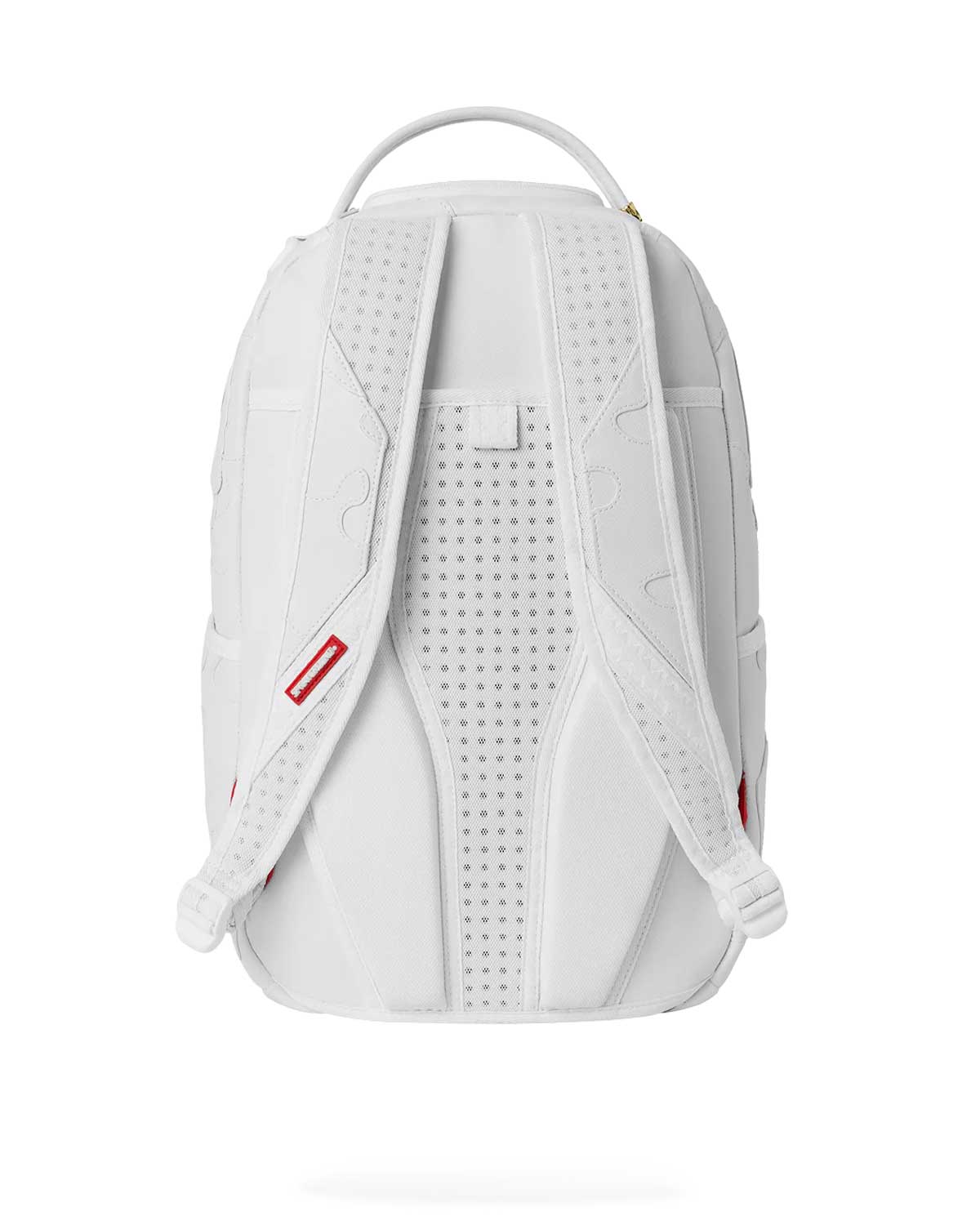 Sprayground Shark Central Camo Cut Shark White Backpack, back view