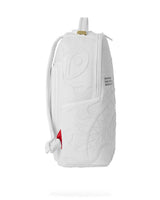 Sprayground Shark Central Camo Cut Shark White Backpack, side view of the camo panels