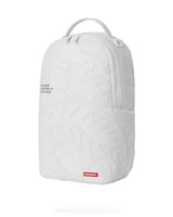 Sprayground Shark Central Camo Cut Shark White Backpack, side profile view